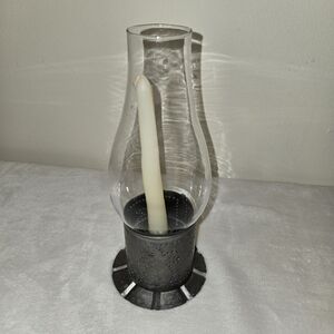 Elegant Tin Glass Hurricane Candle Holder